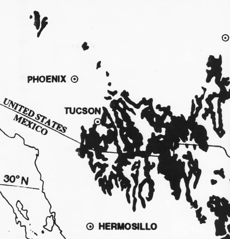 Map of Desert Grassland in the southwest region Map of Desert Grassland in our region