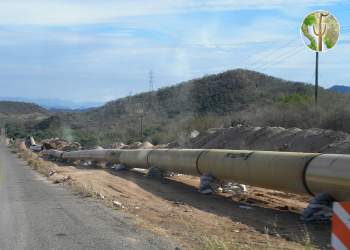 Pipeline for municipal water to Hermosillo - Independencia Pipeline under construction